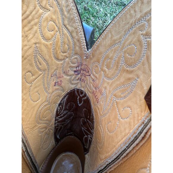 RARE Vintage Justin Boots Cowhide Leather 8.5 D main image 5